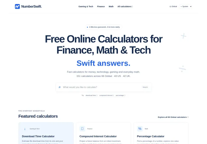 Interfaz de NumberSwift