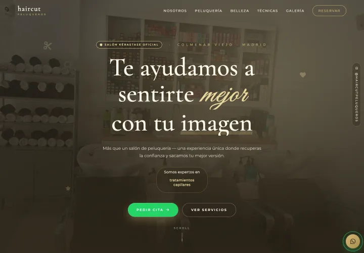 Web de Haircut Peluqueros